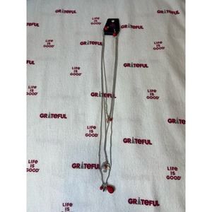 NWT Paparazzi Red and silver long stacked bird necklace